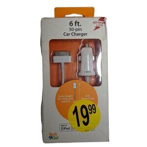 NEW Tech & Go 30-pin Car Charger for Apple Devices - Older Model Accessories